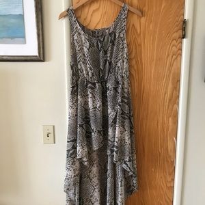 Sheer snake skin pattern high-low dress